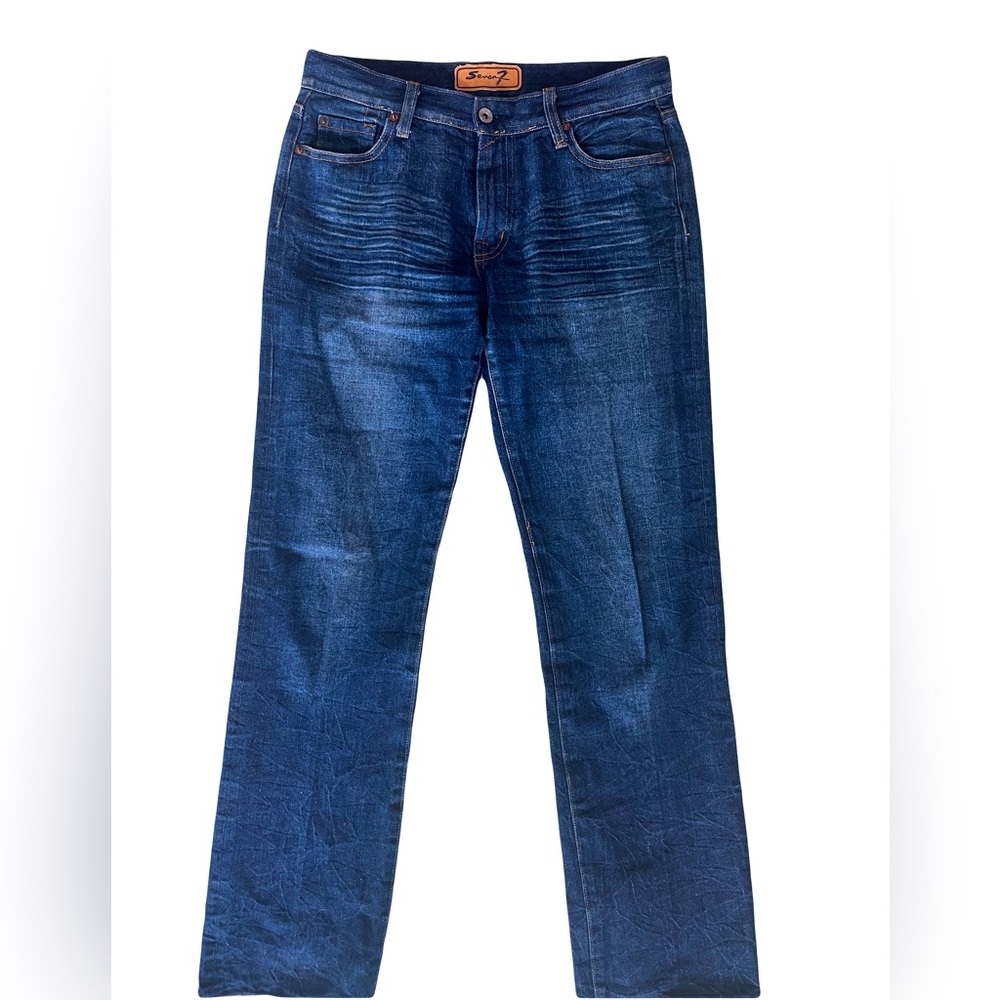 Seven/7 Dark Wash 100% cotton Mid-Rise Bootcut Jeans Roomy hips Sz 8/29